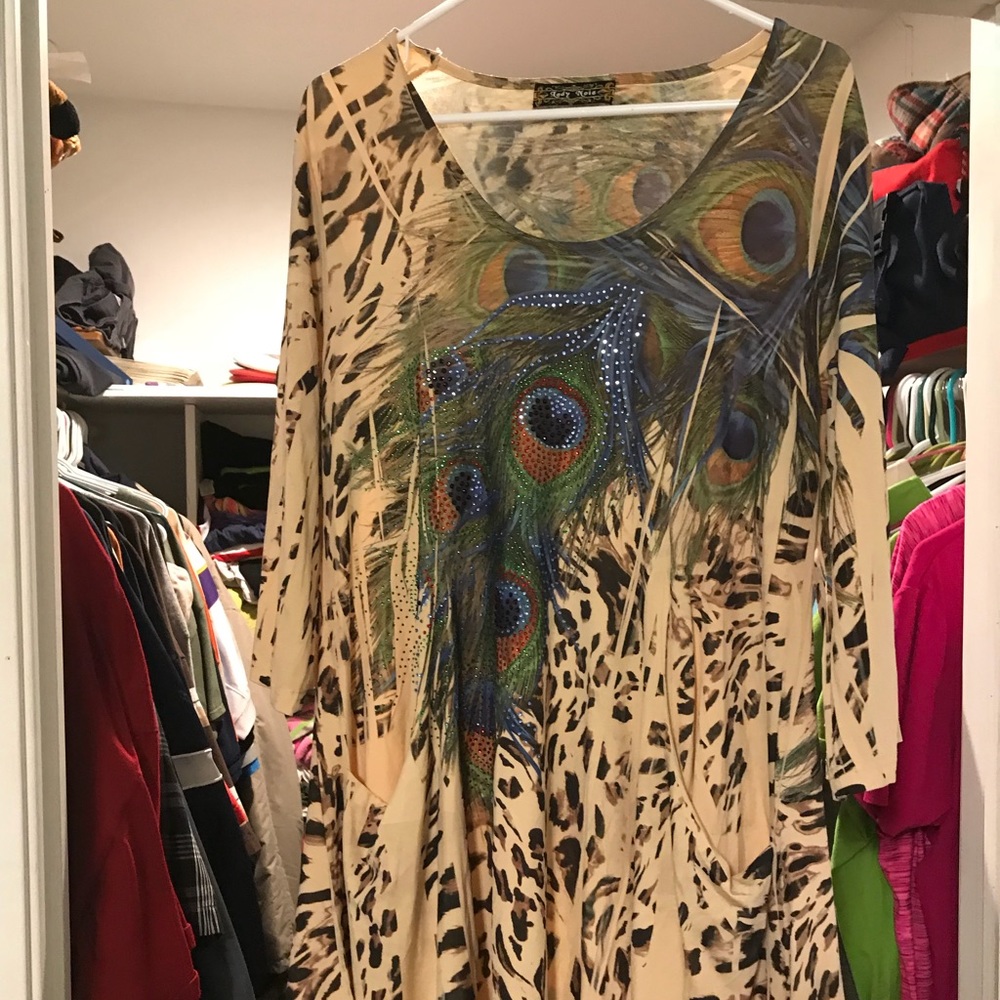 Leopard Peacock Shark bite Tunic 1x